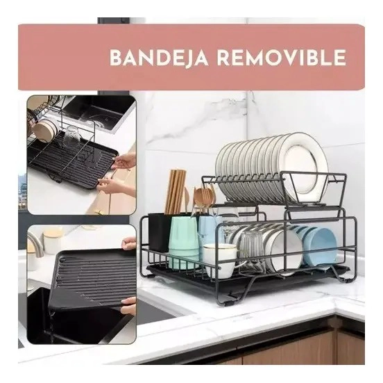 SECAPLATOS 2 NIVELES CON BANDEJA REMOVIBLE - 2