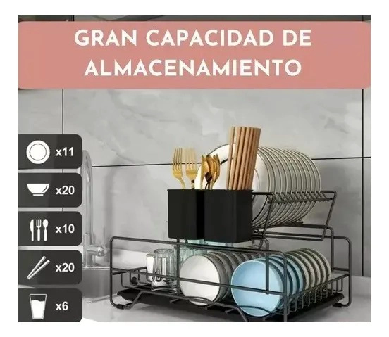 SECAPLATOS 2 NIVELES CON BANDEJA REMOVIBLE - 4
