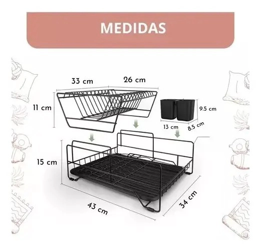 SECAPLATOS 2 NIVELES CON BANDEJA REMOVIBLE - 5