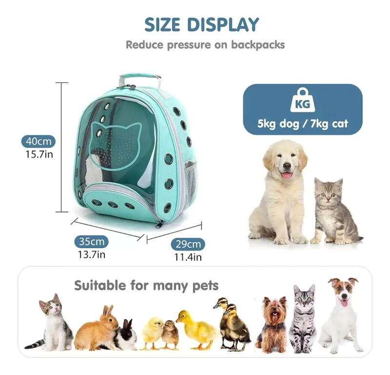 BOLSO TRANSPORTE MASCOTAS TRANSPARENTE ERGONOMICO M - 4