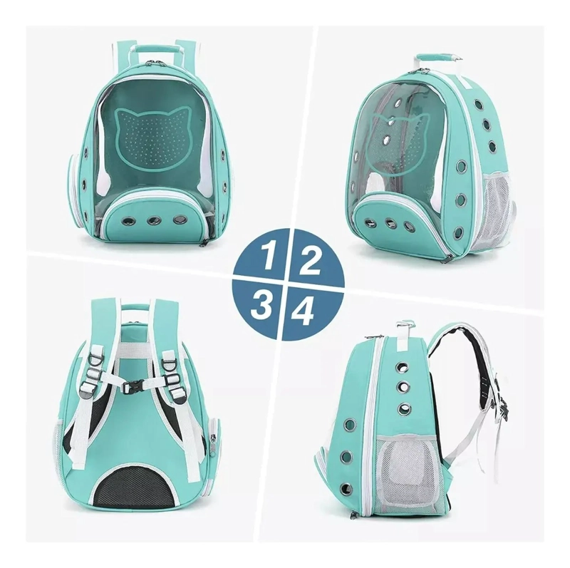 BOLSO TRANSPORTE MASCOTAS TRANSPARENTE ERGONOMICO M - 5