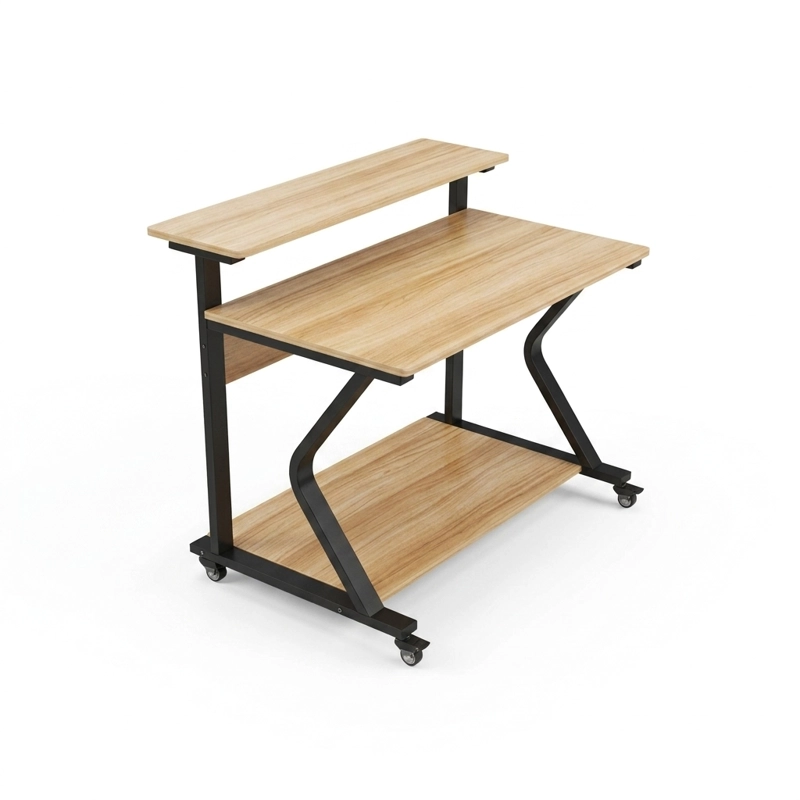 ESCRITORIO DE ORDENADOR CON REPISA 90CM ARMABLE MADERA - 1