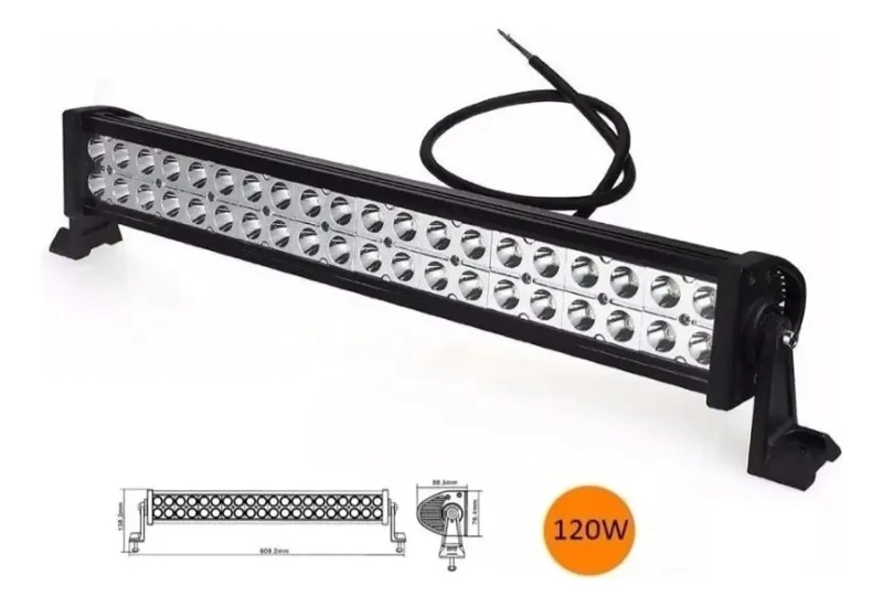 LUZ BARRA LED 120W NEBLINERO 4X4 SPOT AUTO CAMIONETA 60CM - 4