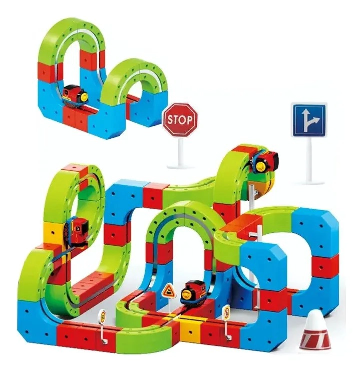 PISTA TREN MAGNE TICA INFANTIL JUGUETE DIDACTICO 146 PIEZAS - 5
