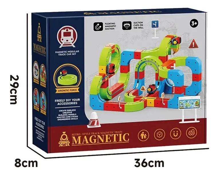 PISTA TREN MAGNE TICA INFANTIL JUGUETE DIDACTICO 146 PIEZAS - 6