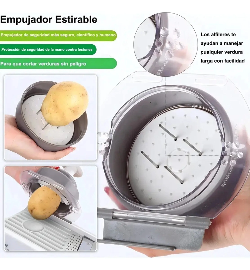 MANDOLINA CORTADOR VERDURAS RALLADOR PICADOR MULTIFUNCIONAL - 2