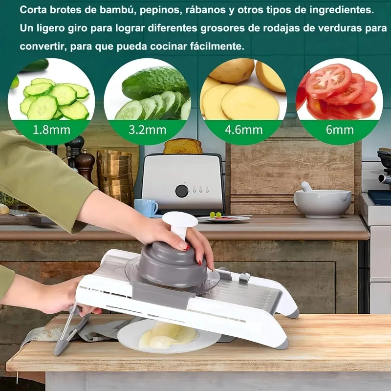 MANDOLINA CORTADOR VERDURAS RALLADOR PICADOR MULTIFUNCIONAL - 6