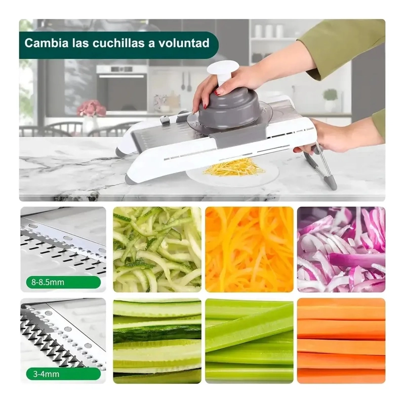 MANDOLINA CORTADOR VERDURAS RALLADOR PICADOR MULTIFUNCIONAL - 7