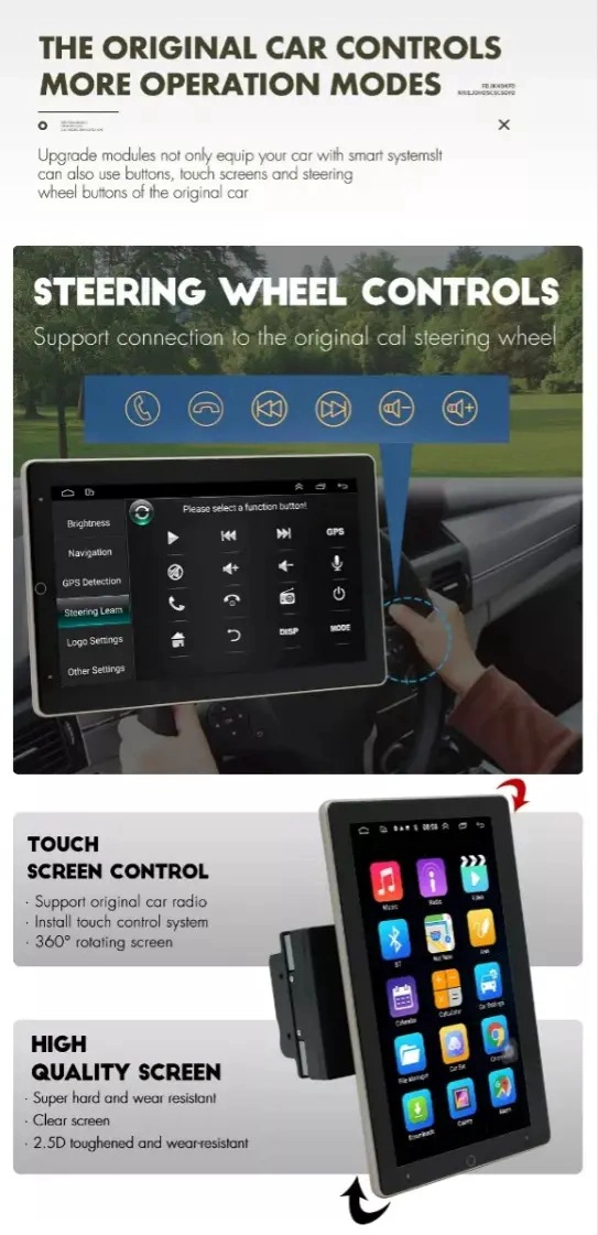 RADIO AUTO ANDROID 1 DIN PANTALLA TOUCH 9'' 4 GB RAM 64 GB - 5