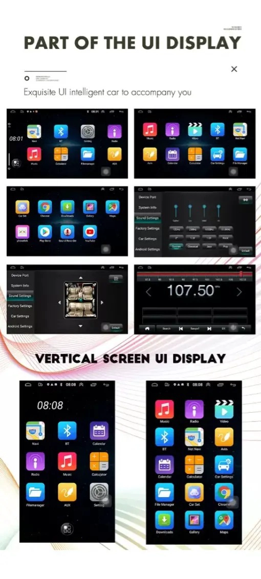 RADIO AUTO ANDROID 1 DIN PANTALLA TOUCH 9'' 4 GB RAM 64 GB - 7