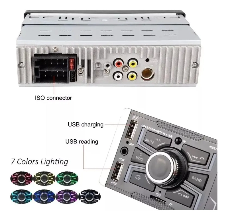 RADIO AUTO 1 DIN CON PANTALLA TACTIL 4.1 BLUETOOTH MP5 - 6