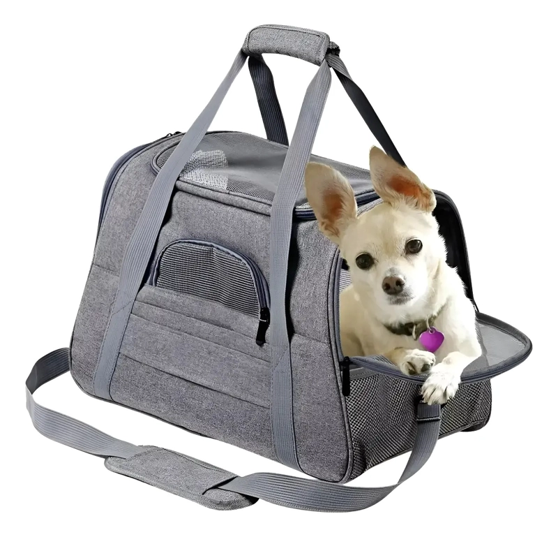 BOLSO TRANSPORTADOR MASCOTA AVION VIAJES - 1