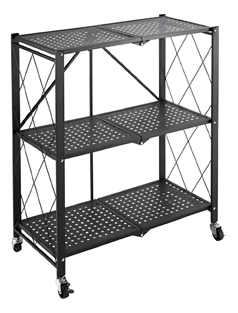 ESTANTE PLEGABLE ORGANIZADOR 3 MULTIUSO NIVELES CON RUEDAS - 1