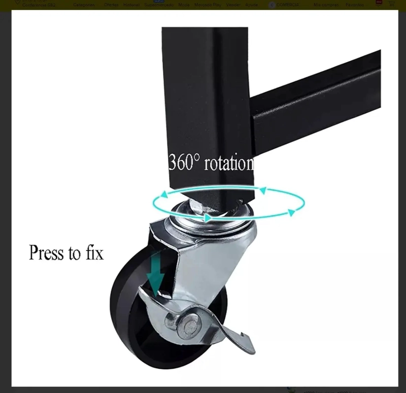 ESTANTE PLEGABLE ORGANIZADOR 3 MULTIUSO NIVELES CON RUEDAS - 5