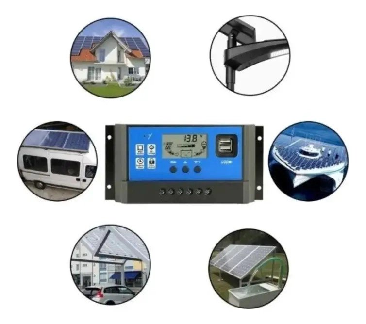 REGULADOR DE CARGA SOLAR DIGITAL 12V 24V 40A 2 USB - 2
