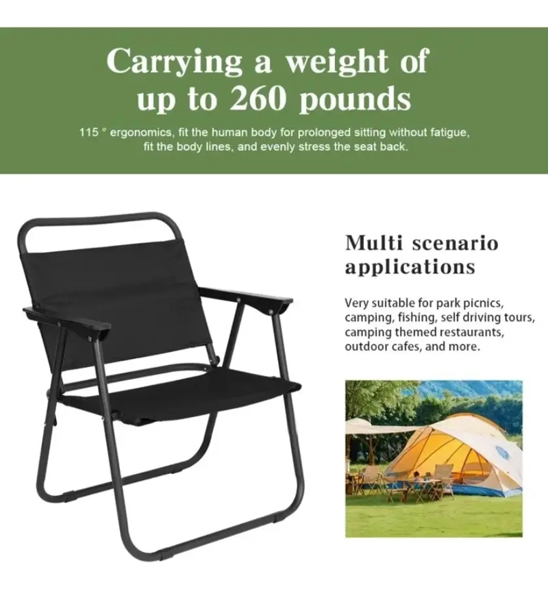SILLA REFORZADA PLEGABLE PORTATIL PARA CAMPING - 4