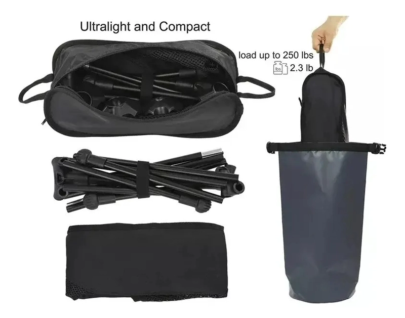 SILLA PLEGABLE PARA ACAMPAR PORTAVASOS CAMPING - 3
