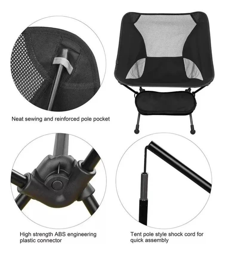 SILLA PLEGABLE PARA ACAMPAR PORTAVASOS CAMPING - 7