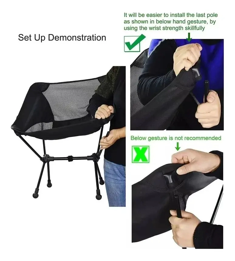 SILLA PLEGABLE PARA ACAMPAR PORTAVASOS CAMPING - 8