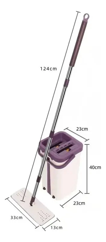 SET DE MOPA ROTACION GIRATORIA TRAPEADOR 360 BALDE Y PAÑO - 7