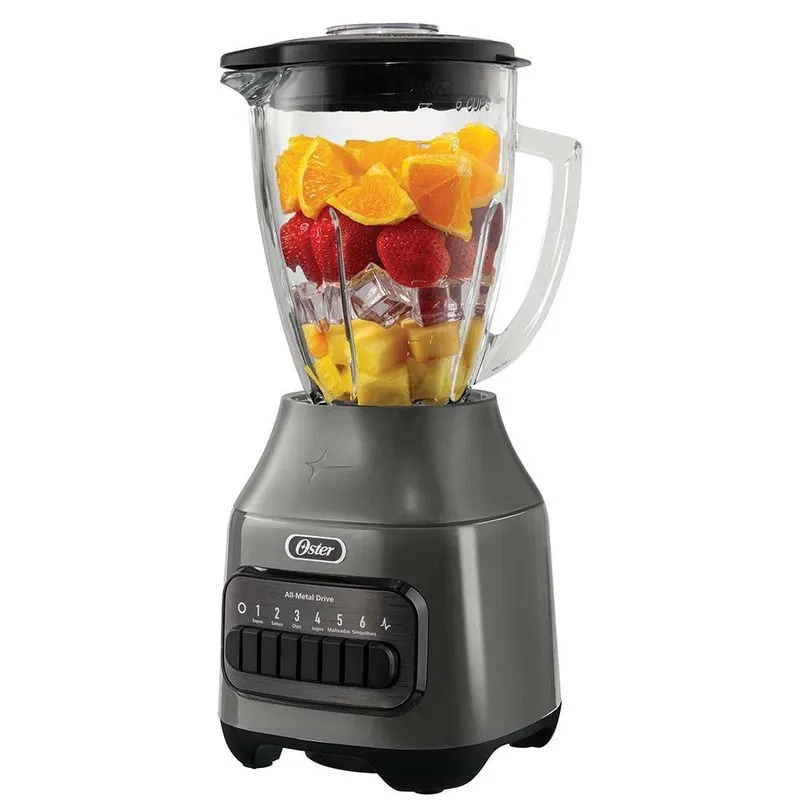 LICUADORA CON VASO DE VIDRIO 6 VELOCIDAD Y PULSO 800W OSTER - 2