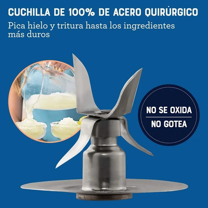 LICUADORA CON VASO DE VIDRIO 6 VELOCIDAD Y PULSO 800W OSTER - 4