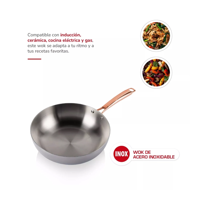 WOK DE 30CM ACERO INOXIDABLE THOMAS - 3