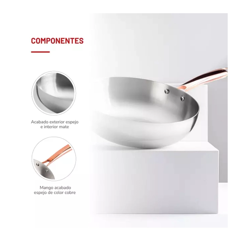 WOK DE 30CM ACERO INOXIDABLE THOMAS - 4
