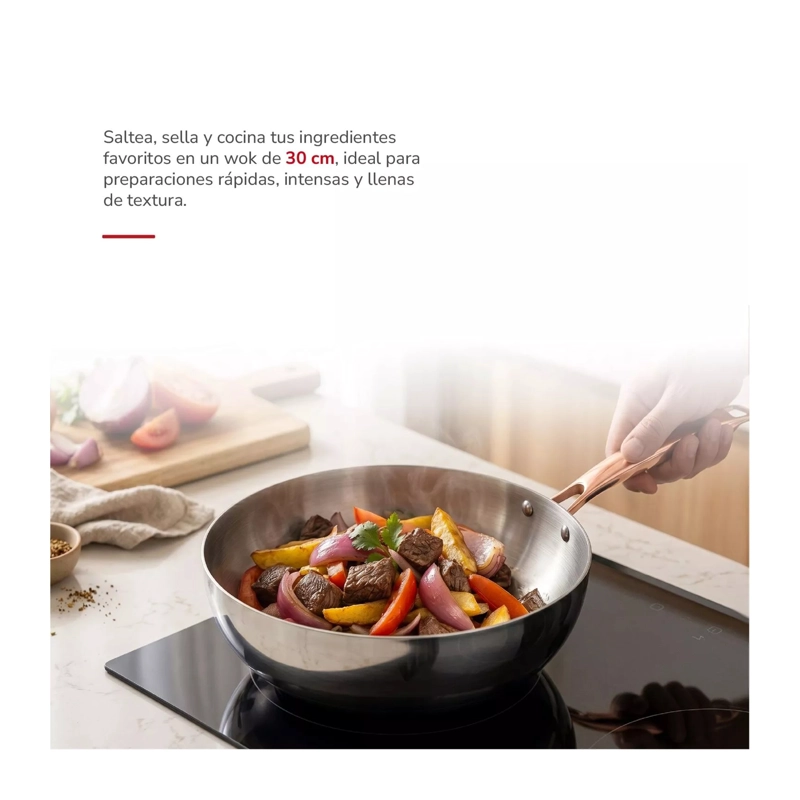 WOK DE 30CM ACERO INOXIDABLE THOMAS - 5