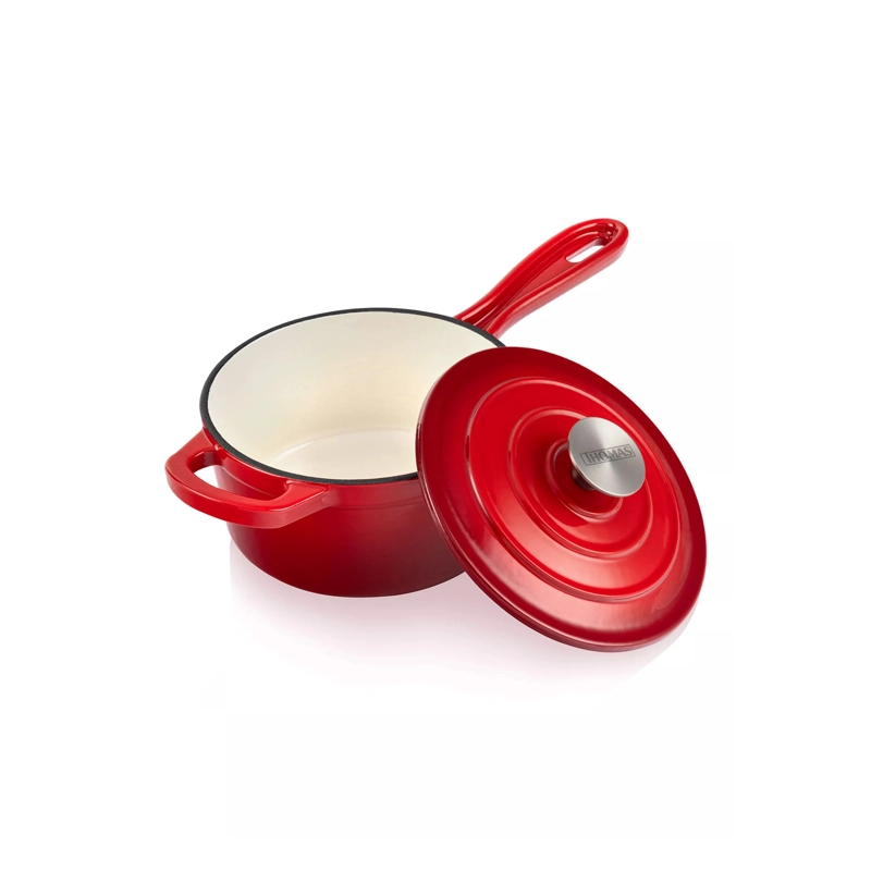 OLLA DE HIERRO FUNDIDO ANTIADHERENTE 19CM THOMAS  CON TAPA - 1