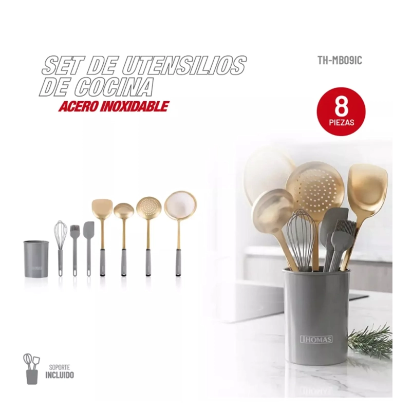 JUEGO DE UTENSILIOS ACERO INOXIDABLE 8 PIEZAS - 5