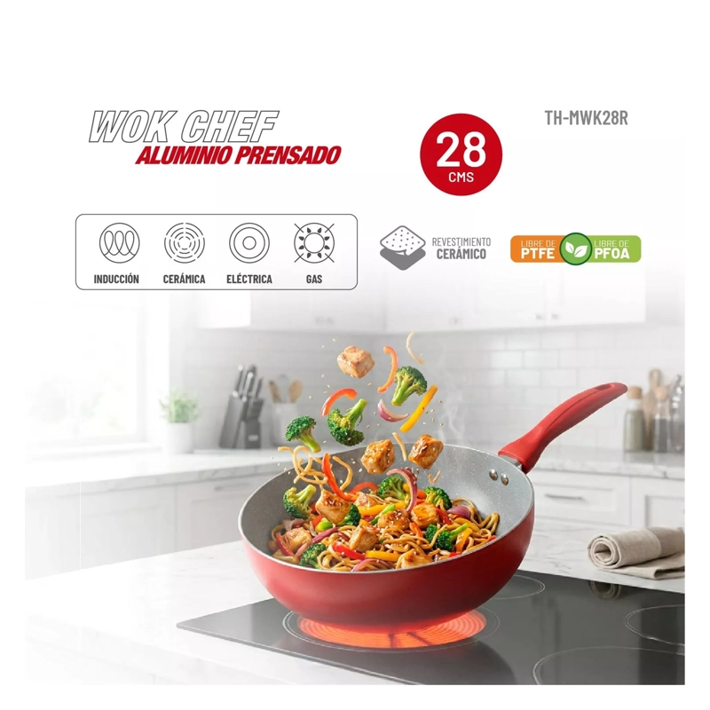 WOK 28CM ALUMINIO RECUBRIMIENTO ANTIADHERENTE - 2