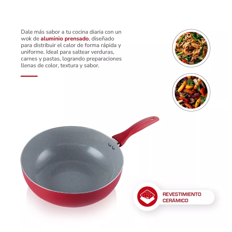WOK 28CM ALUMINIO RECUBRIMIENTO ANTIADHERENTE - 3