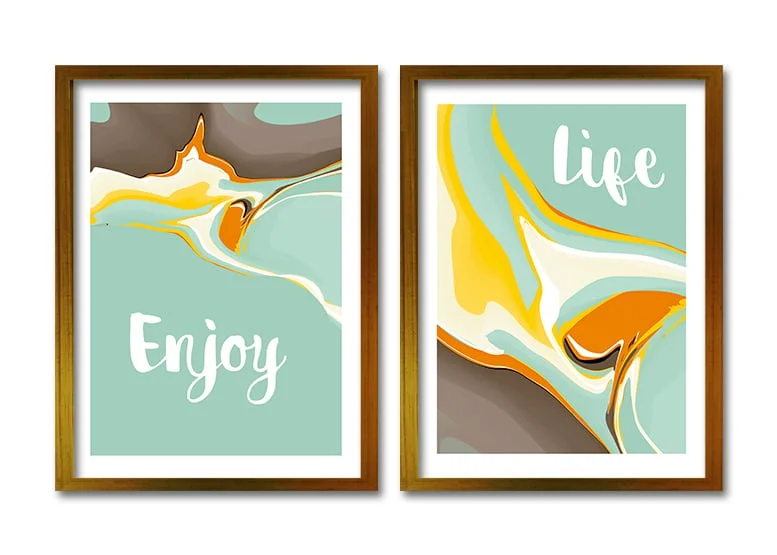 CUADRO DOBLE 50X35 CM ILUSTRACION ENJOY LIFE - 1