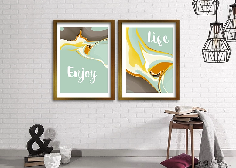 CUADRO DOBLE 50X35 CM ILUSTRACION ENJOY LIFE - 2