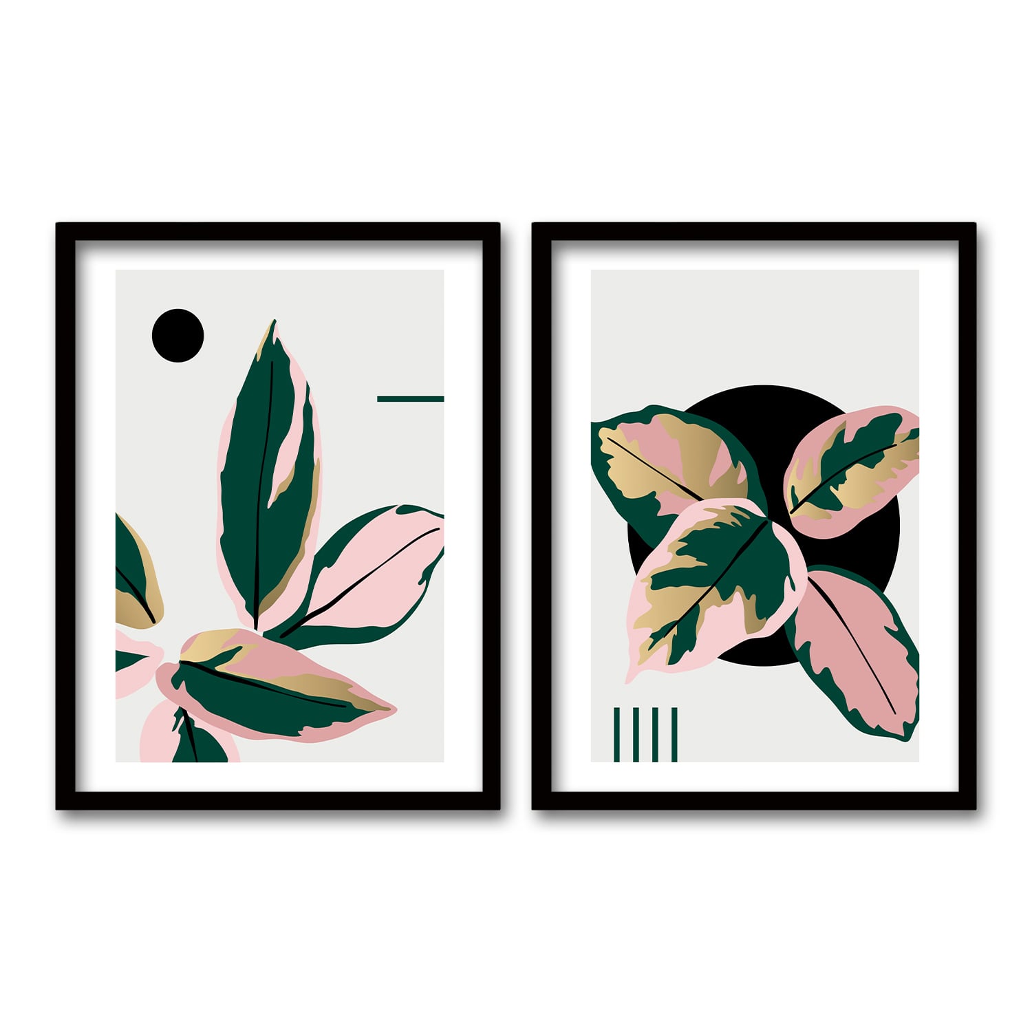 CUADRO DUO NEGRO 40X30CMS FLW PINK - 1