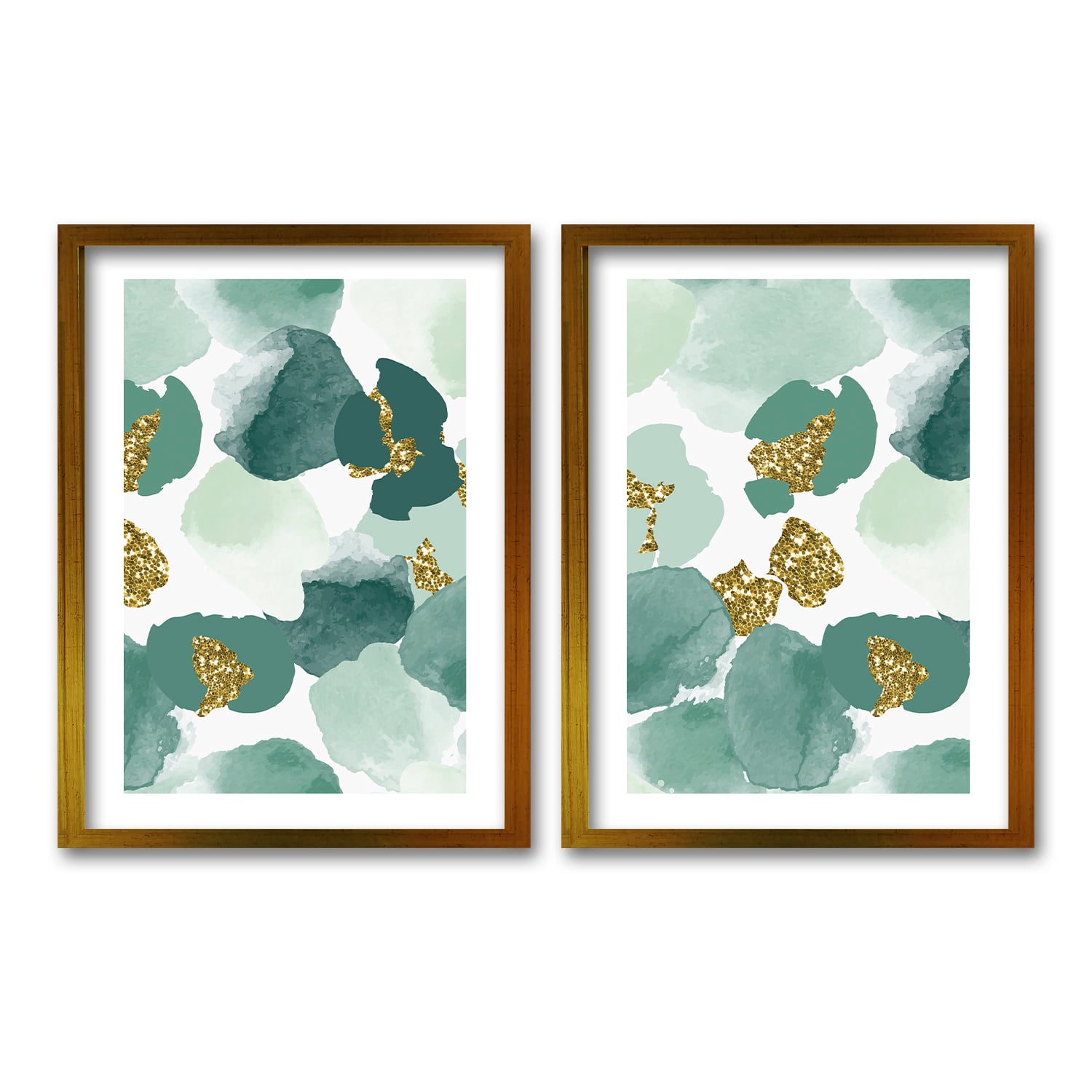 CUADRO DUO DORADO 40X30CMS TURQUOISE - 1