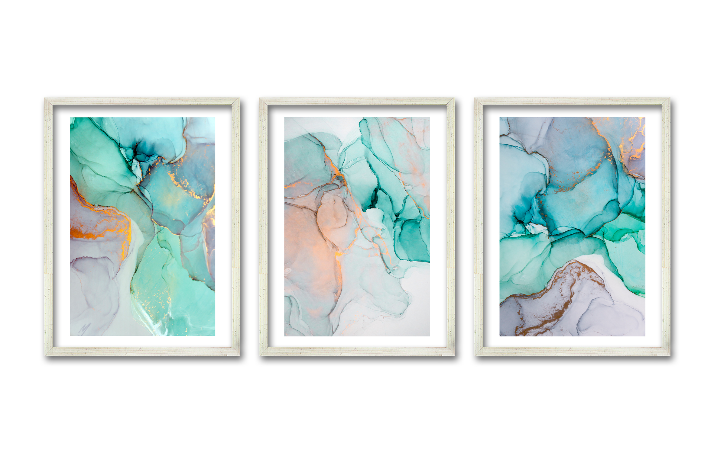 CUADRO TRIO PLATEADO 40X30CMS MARMOL - 1