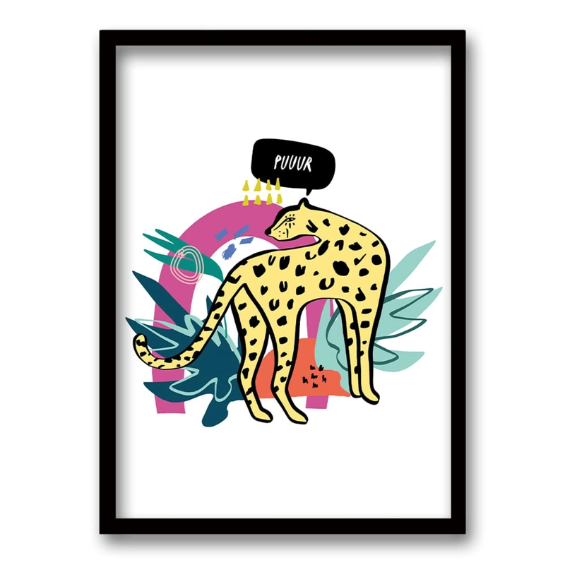 CUADRO TIGRE FLÚOR 40X30 CM - 1
