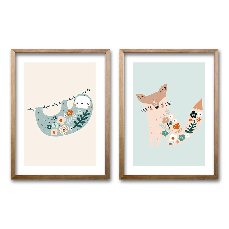 CUADRO DUO ANIMALITOS TAMAÑO 70X50 CM LISA 2X2 CM - 1