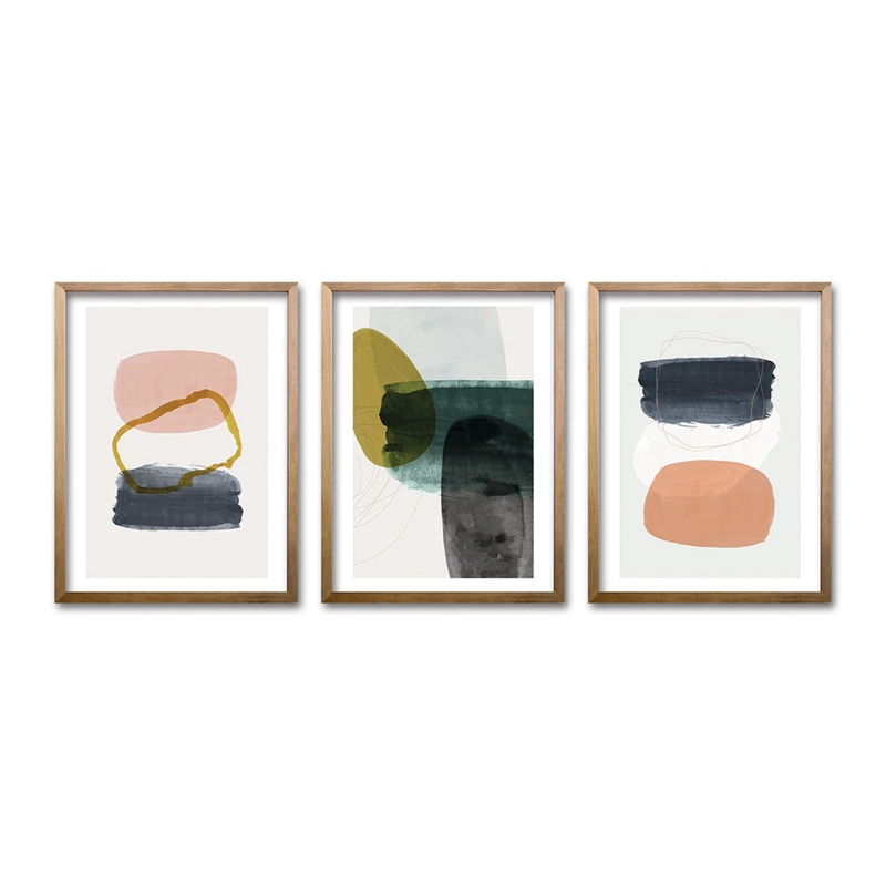 CUADRO TRIO MADERA CIR TAMAÑO 50X35 CM 50X35 CM, LISA 2X2 CM - 1
