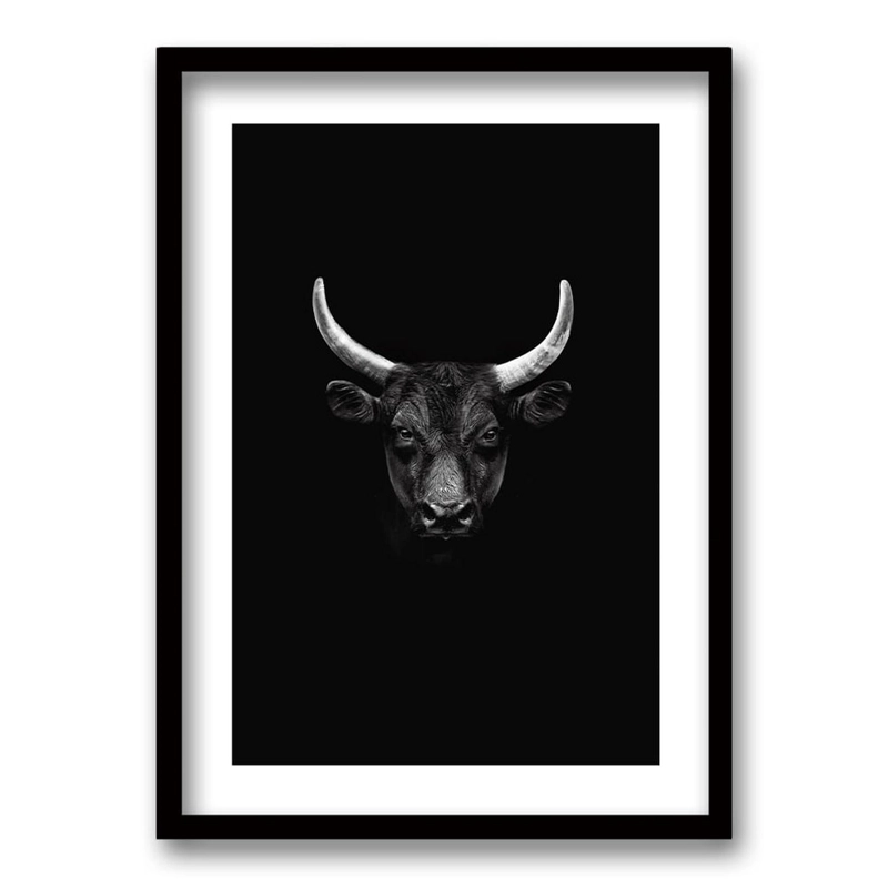CUADRO TORO B/N TAMAÑO 50X35 CM 50X35 CM - 1