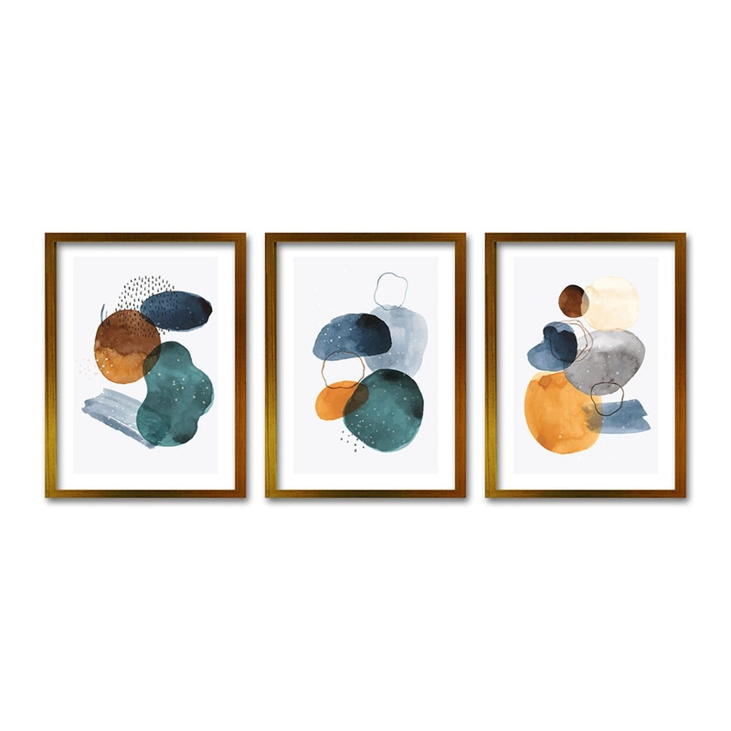 CUADRO TRIO DORADO PIERRE TAMAÑO 70X50 CM 70X50 CM, LISA 2X2 CM - 1