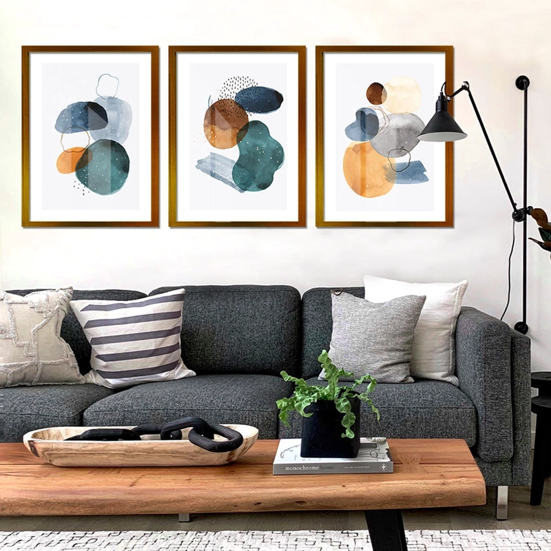 CUADRO TRIO DORADO PIERRE TAMAÑO 70X50 CM 70X50 CM, LISA 2X2 CM - 2