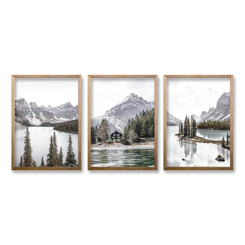 CUADRO TRIO ALPES TAMAÑO 40X30 CMS C/U LISA 2X2 CM - 1
