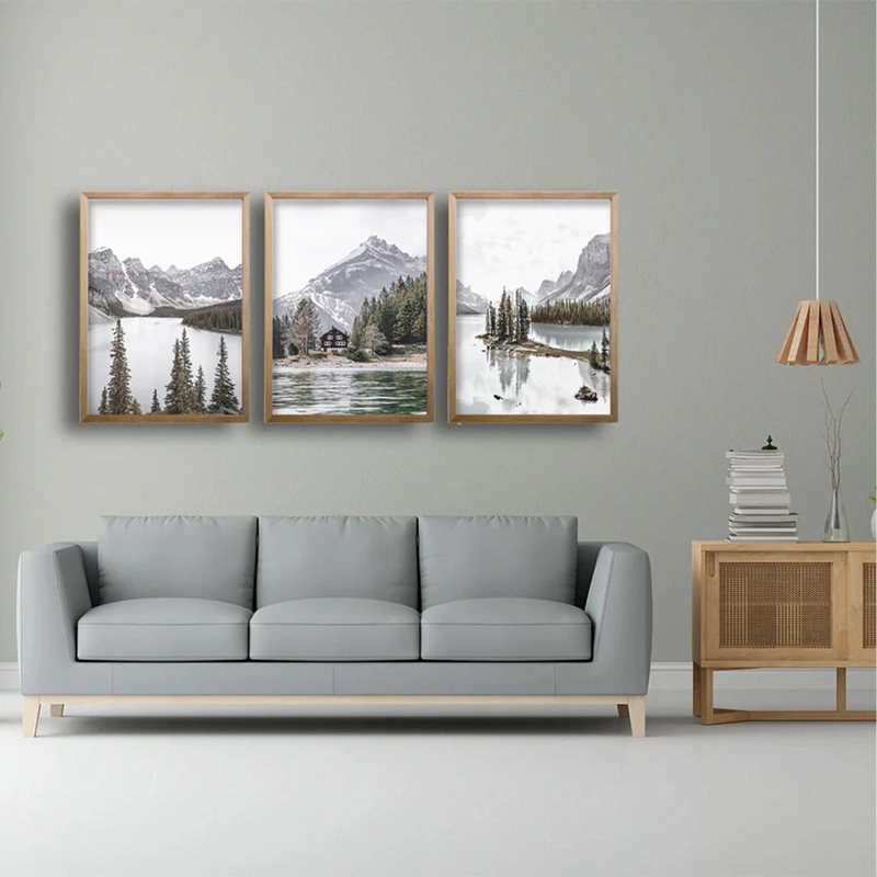 CUADRO TRIO ALPES TAMAÑO 40X30 CMS C/U LISA 2X2 CM - 2