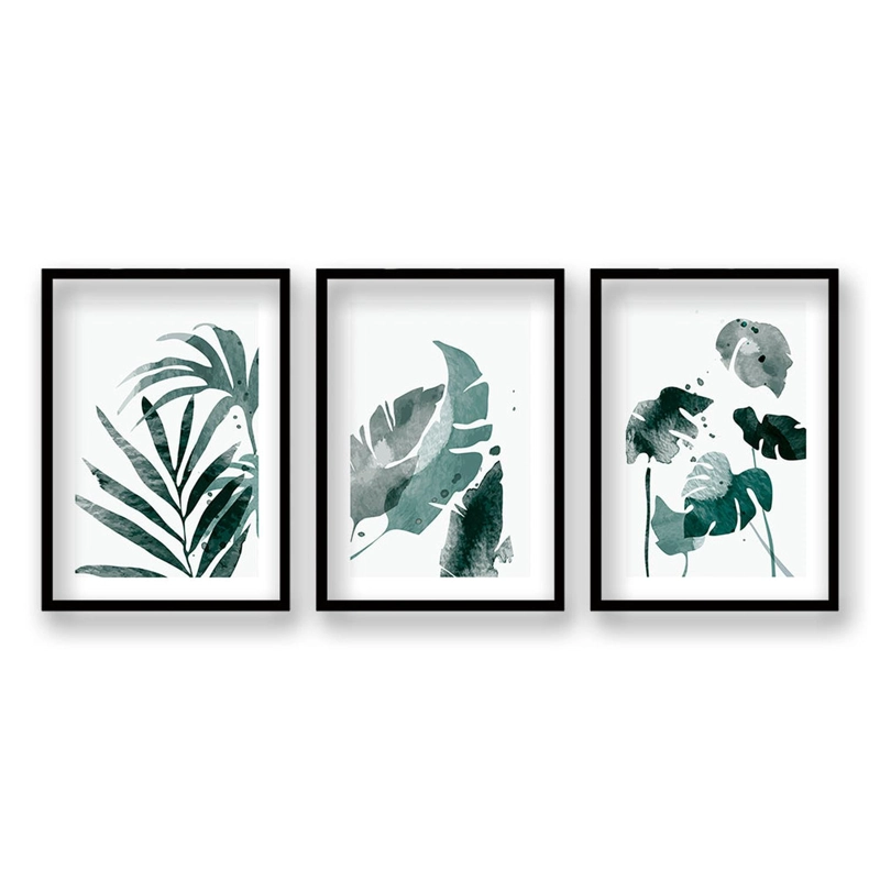 CUADRO TRIO VIENTO VERDE TAMAÑO 40X30 CMS C/U LISA 2X2 CM - 1