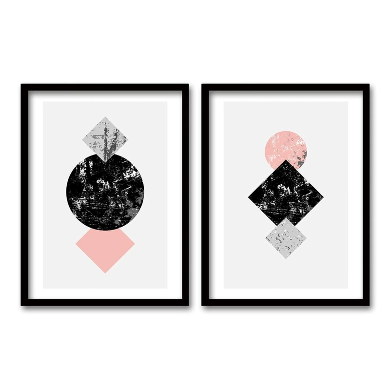 CUADRO DUO NEGRO PINK 70X50 CM, LISA 2X2 CM - 1