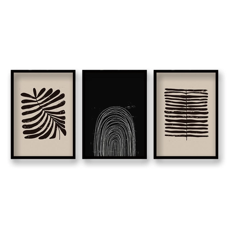 CUADRO TRIO PAPIRO TAMAÑO 70X50 CM LISA 2X2 CM - 1
