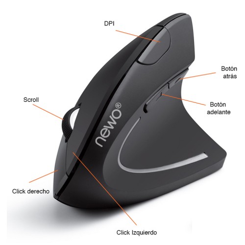 MOUSE INALÁMBRICO NEWO VERTICAL RECEPTOR USB 13076 - 6